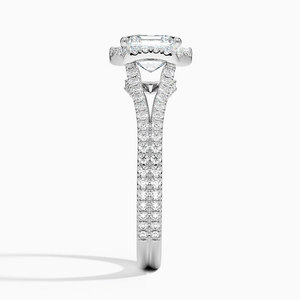 BOJ <b>Ring</b> 089 Asscher Cut 925 <b>Silver</b> Halo Prong Stone <b>Solitaire</b> Diamond <b>Ring</b> 2ct D Color VVS1 Moissanite GRA Certified Low Price - Product Image 3