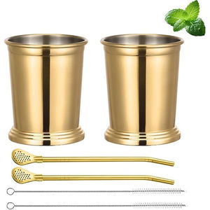 Vaso Mint Julep Antiguo de Plata de Ley Francesa con Elegante Diseño Decorativo de Banda Ondulada para Cócteles, Fiestas y Bar en Casa - Product Image 5