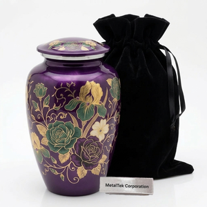 Premium Cremation Urn for Human Ashes Adult Handcrafted <b>Large</b> Metal Funeral Memorial Metal <b>Jar</b> Custom Colour Ashes Holder Vessel - Product Image 2