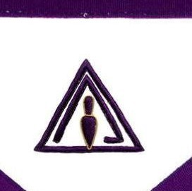 Member Council Apron White <b>Purple</b> Grosgrain Masonic Regalia Ceremonial Lodge Apron Premium Freemason Regalia Embroidered Design - Product Image 2