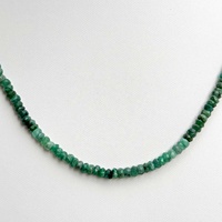 Collar de Perlas de Piedras Preciosas de Esmeralda Natural Facetada de 4 mm de Calidad Fina, Collar de Joyería de Plata Hecho a Mano de Lujo