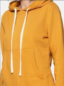 Sudadera con Capucha para Mujer, Color Mostaza, Manga Larga, Tejido de Punto, Estilo Casual, 100% Algodón, Estilo Otoñal, Transpirable, con Bolsillos - Product Image 6