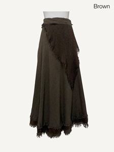 Falda Larga Maxi de Algodón Crudo Estilo Boho |   Falda de hada bruja con capas escalonadas |   Ropa para el Festival Gitano |   Falda cruzada estilo élfico para mujer - Product Image 3