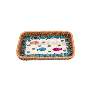 Modern Handmade Mother of Pearl Tray Decorative Luxury Platter for <b>Coffee</b> <b>Tables</b> Special Events and Boutique Interiors - Product Image 2