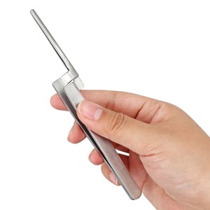 Pinzas para Cejas de Acero Inoxidable Personalizadas, Punta Recta, Estilo Moderno, Duraderas, Ligeras, Herramienta de Precisión - Product Image 4