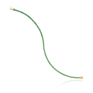 Bracelet empilable élégant en or jaune 14 carats, design nouveau, léger, 100 % émeraude véritable, fermoir boîte, fait main, unisexe. - Product Image 6
