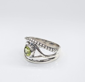 High Quality Solid 925 Sterling Silver Natural <b>Peridot</b> Eye Shape Statement <b>Ring</b> Wholesale Designer Jewelry - Product Image 3