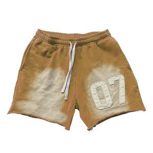Pantalones Cortos Deportivos de Felpa Francesa Personalizados OEM, 100% Algodón, Impresión Serigrafiada, Estilo Vintage Desgastado, Lavado Ácido, para Hombre - Product Image 4