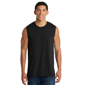 OEM Private Label Gym Wear Tank Top Quick Dry Drop Armhole <b>Men</b> Workout <b>Singlet</b> Black Sleeveless Tank Top - Product Image 5