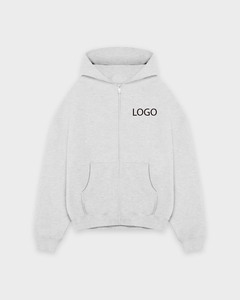 เสื้อฮู้ดซิปแบบยูนิเซ็กซ์ สีเทา สกรีนโลโก้ด้านหน้า ทรงลำลอง แขนยาว เหมาะสำหรับใส่ในฤดูใบไม้ร่วง - Product Image 1