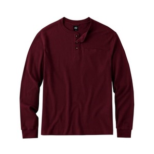 Camisa Casual de Manga Larga para Hombre, Color Granate, Transpirable, con Tejido de Punto Tipo Waffle, Logotipo Frontal, Estilo Hip Hop, para Otoño y Uso Diario - Product Image 4