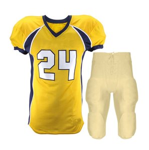 Ensemble de maillots de football américain personnalisés pour hommes, col en V, manches courtes, numéro 24, sublimé, bleu orange, maille respirante, anti-humidité, adulte - Product Image 2