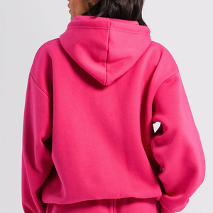 <b>Pink</b> Unisex Long Hooded Sweatshirt Oversized Fleece Casual Pocket <b>Hoodie</b> Winter Wear Solid Color 100% Cotton Eco-Friendly 300g - Product Image 6