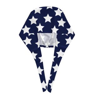 Navy Blue Star Print <b>Scrub</b> <b>Cap</b> Cotton Polyester Woven Unisex Hospital Uniform Accessory - Product Image 6