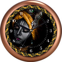 Jam Dinding 3D Krishna - Dekorasi Dinding Spiritual Mewah Bahan Plastik Cetak Digital Warna Dapat Disesuaikan Kemasan Kotak Hadiah