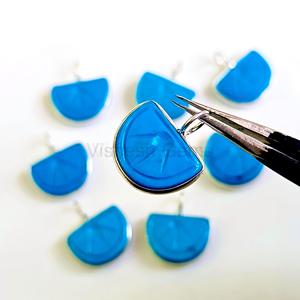 <b>Top</b> Quality Turquoise Melon Carved Gemstone Pendant Onyx Carving Charms Pendants 925 Sterling <b>Silver</b> Charms For Jewelry Making - Product Image 6