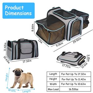 Tracolla regolabile espandibile in rete morbida Pet marsupio rimovibile in pile Pad approvato dalla compagnia aerea borsa pieghevole per cani gatto - Product Image 5
