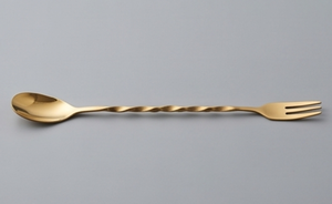 Ensemble de cuillères et fourchettes à manche torsadé plaqué or, couverts élégants pour la table de fête, lavables au lave-vaisselle, couverts en métal - Product Image 4