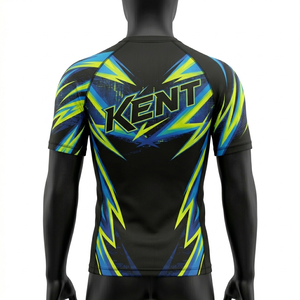 Camiseta de Compresión Sublimada, de Poliéster y Spandex, de Secado Rápido y Elasticidad en Cuatro Direcciones, para Entrenamiento de MMA, BJJ y Surf - Product Image 4