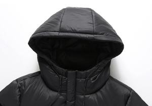 Chaqueta de Plumón Negra Impermeable con Capucha para Hombre, Nueva Colección de Otoño, Cálida, Gruesa, Larga, Rellena de Algodón, Servicio OEM, Diseño de Dibujos Animados, Casual, Resistente al Viento - Product Image 5