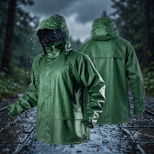 Veste de travail d'hiver pour homme, imperméable, en tissu polyester, col montant, couleur unie, respirante, chaude, pour l'extérieur, avec capuche - Product Image 4