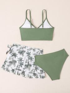 Costume da Bagno per Ragazze 9-14 Anni, Bikini Imbottito 3 Pezzi con Gonna, Tankini da Spiaggia e Surf per Adolescenti - Product Image 3