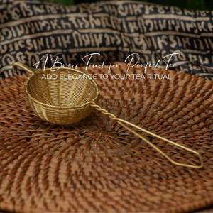 Infuseur à thé en cuivre de qualité supérieure avec poignée, filtre à mailles fines pour thé en vrac, pour théière, tasse, maison, cuisine, hôtel, restaurant - Product Image 3
