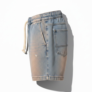 Custom Logo Men Summer Shorts Casual Cotton Linen Beach Shorts Elastic Waist Loose Fit Outdoor Cargo Shorts Plus Size 5XL - Product Image 4