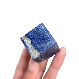 Cubo Poliedro de Lapislázuli Natural Tallado a Mano, Gema Azul Pulida, Cristal Geométrico, Recuerdo de Halloween, Decoración Navideña para el Hogar - Product Image 6