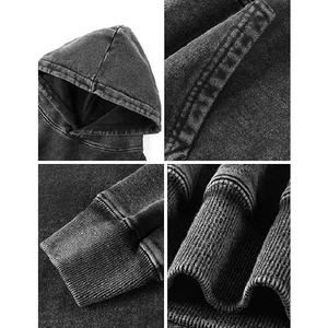 Sudadera con Capucha Extra Grande para Hombre, Negra, de Algodón French Terry, Estilo Urbano, con Estampado, Bolsillo Delantero, Manga Regular, para Otoño - Product Image 3