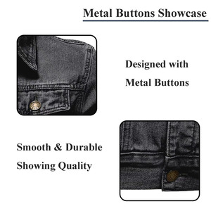 Chaqueta de Mezclilla Negra para Hombre, Corte Moderno y Ajustado, Chaqueta de Mezclilla Elástica Premium, Ajuste Cómodo, Transpirable, Color Sólido, Chaqueta Personalizada - Product Image 5