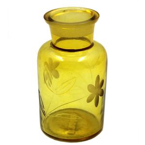 Decoración de sala de estar, diseño de corte de vidrio de Color amarillo, florero decorativo y maceta para Decoración de mesa - Product Image 1