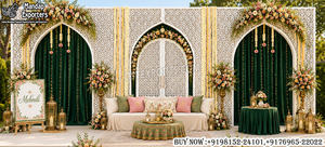 Fabricante y proveedor de decoración para escenarios de recepciones reales, paneles de fondo para bodas de lujo, blancos, marroquíes, cortados con láser, para grandes eventos. - Product Image 6