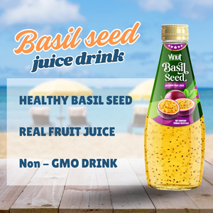 Fruta de la Pasión Bebida de semilla de albahaca 290ml Muestra gratis OEM ODM Mayorista Etiqueta privada HALAL KOSHER - Product Image 4