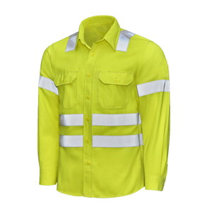 Outdoor Use <b>Shirts</b> for Men Hot Sale 100% Cotton Welder Workwear Long Sleeve Reflective Safety Clothing for <b>Welding</b> Men's <b>Shirts</b> - Product Image 4