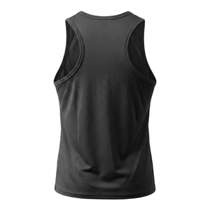 Black Wide Shoulder Crew Neck Slim Fit Tank Top Gym Fitness <b>Running</b> Vest Athletic <b>Singlet</b> Sports Jersey Wholesale - Product Image 2