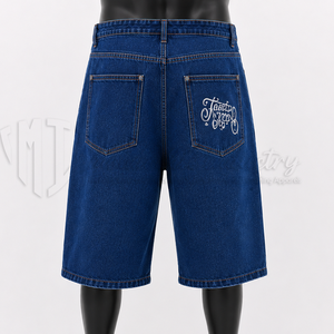 Pantalones Cortos de Mezclilla Personalizados para Hombre, Estilo Baggy, Hasta la Rodilla, Fabricante de Jeans Oversize Streetwear, Venta al por Mayor OEM ODM - Product Image 2