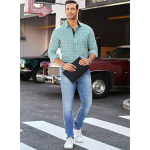 Camisas Personalizadas para Hombre, Suaves y Cómodas, Camisa de Vestir Casual de Manga Larga a la Moda para Hombre - Product Image 4
