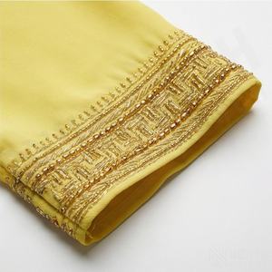 Nouvelle Abaya Femme Musulmane de Dubaï, Modeste, Style Turc, à Manches Chauve-Souris, en Satin Scintillant, avec Ornements en Pierre Personnalisés - Product Image 5