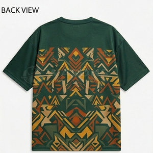 T-shirt en tricot imprimé surdimensionné pour homme, style hip-hop streetwear, coupe ample, imprimé avant audacieux, confortable, tenue de tous les jours - Product Image 6
