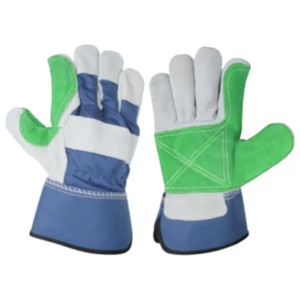 Gants de travail en cuir robustes pour grimpeurs canadiens, en cuir de vachette pleine fleur renforcé, certifiés CE, épaisseur 11 oz, avec manchette de sécurité - Product Image 5