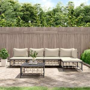 Ensemble de salon de jardin anthracite beige - Product Image 1