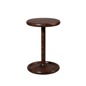 Minimalist Round Wood Coffee <b>Table</b> With Tapered Base Handmade Modern Living Room Furniture <b>Vintage</b> End And <b>Side</b> <b>Table</b> - Product Image 3