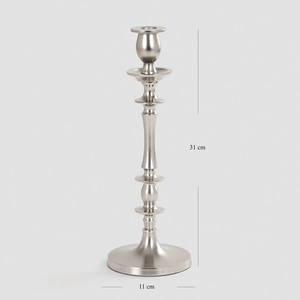 Elegante Candelabro Individual de Metal Plateado Cepillado para Centro de Mesa, Decoración para Navidad, Bodas y Sala de Estar - Product Image 6