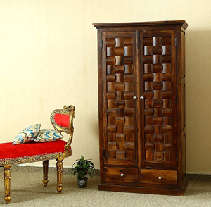 Contemporary <b>light</b> oak modern wardrobe featuring long vertical handles and four large <b>pull</b>-out base drawers, at wholesale. - Product Image 6