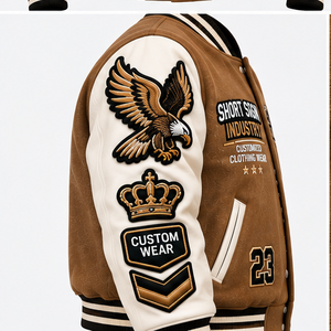 Chaqueta Varsity de Lana para Hombre, Tendencia 2027, Transpirable, Impermeable, Bordado Chenille, OEM ODM - Product Image 2