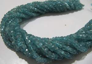 Perles d'apatite bleu ciel naturel, facettées, rondes, 3 mm, brin de 13 pouces de long - Product Image 3