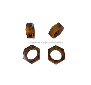 Anillos de Servilleta de Resina Marrón Hechos a Mano con Diseño Único, Estilo Japonés Coreano, Ecológicos y Duraderos, Decoración para el Hogar, para la Mesa de la Cocina - Product Image 1