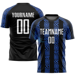 Ensemble de maillots de football personnalisés sublimés pour hommes, noir et rouge rayé, manches courtes, respirant, coupe athlétique, toutes saisons, uniforme d'équipe - Product Image 5