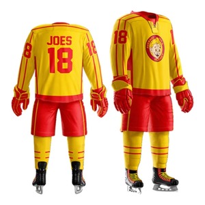 Vêtements de hockey sur glace personnalisés en gros avec logo OEM, sublimation, motif drapeau, manches courtes pour adultes - Fournisseur de vêtements de hockey haut de gamme - Product Image 5